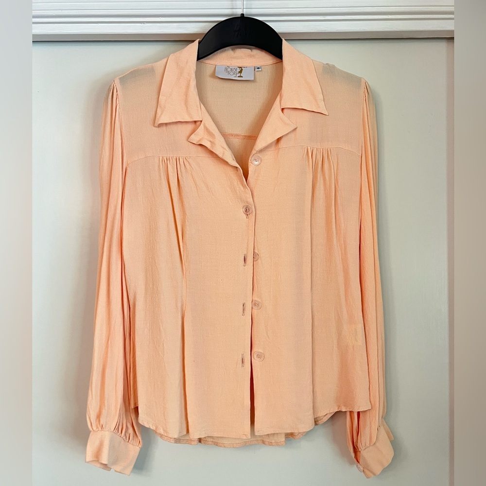 House of Foxy 1940s Yoke Long Sleeve Blouse